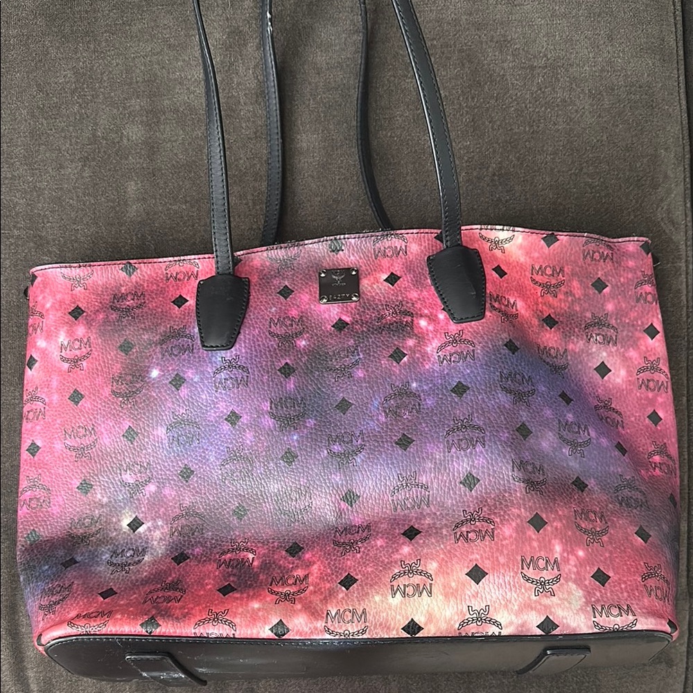 MCM Pink and Black Cosmic Shoulder Bag